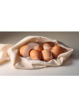 Σετ των 2 Intra Συλλεκτικό Ξύλινο Παζλ Plywood  4mm - Φρέσκα αυγά σε υφασμάτινη τσάντα Σε Ξύλινο Κουτί - Διαστάσεις: 10x10 cm – 25 κομμάτια