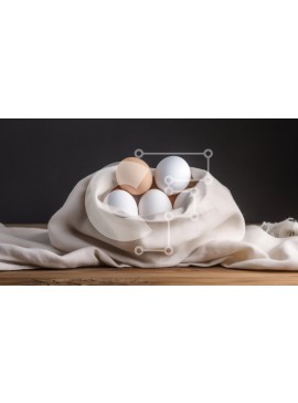 Σετ των 2 Intra Συλλεκτικό Ξύλινο Παζλ Plywood  4mm - Συλλογή από αυγά σε ένα λευκό πανί Σε Ξύλινο Κουτί - Διαστάσεις: 10x10 cm – 25 κομμάτια