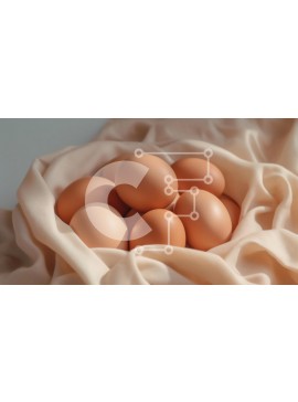 Σετ των 2 Intra Συλλεκτικό Ξύλινο Παζλ Plywood  4mm - Φρέσκα καφέ αυγά σε ύφασμα Σε Ξύλινο Κουτί - Διαστάσεις: 10x10 cm – 25 κομμάτια