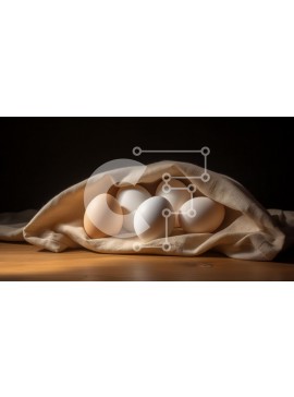 Σετ των 2 Intra Συλλεκτικό Ξύλινο Παζλ Plywood  4mm - Φωλιασμένα αυγά σε υφασμάτινο ύφασμα Σε Ξύλινο Κουτί - Διαστάσεις: 10x10 cm – 25 κομμάτια