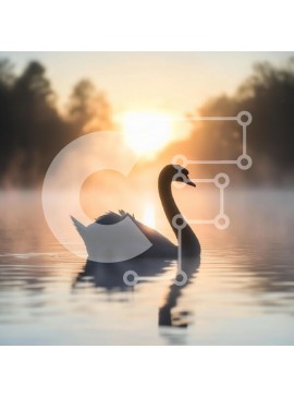 Intra Συλλεκτικό Ξύλινο Παζλ Plywood  4mm - Κύκνος στην Ανατολή Σε Ξύλινο Κουτί - Διαστάσεις: 10x10 cm – 25 κομμάτια