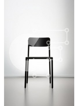 Intra Συλλεκτικό Ξύλινο Παζλ Plywood  4mm - Μοντέρνα μαύρη καρέκλα σε μινιμαλιστικό σκηνικό Σε Ξύλινο Κουτί - Διαστάσεις Puzzle: 10x10 cm – 25 κομμάτια