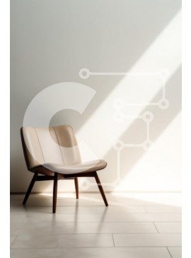 Intra Συλλεκτικό Ξύλινο Παζλ Plywood  4mm - Κομψή μπεζ καρέκλα σε μινιμαλιστικό εσωτερικό Σε Ξύλινο Κουτί - Διαστάσεις Puzzle: 10x10 cm – 25 κομμάτια