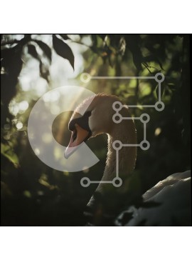 Intra Συλλεκτικό Ξύλινο Παζλ Plywood  4mm - Χαριτωμένος κύκνος στη φύση Σε Ξύλινο Κουτί - Διαστάσεις: 10x10 cm – 25 κομμάτια