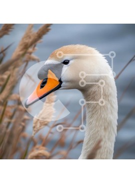 Intra Συλλεκτικό Ξύλινο Παζλ Plywood  4mm - Κοντινό πλάνο ενός κύκνου στη φύση Σε Ξύλινο Κουτί - Διαστάσεις: 10x10 cm – 25 κομμάτια