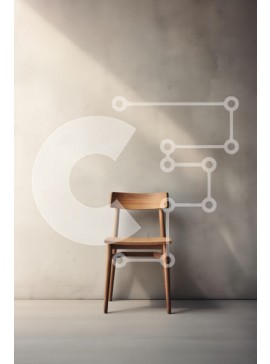 Intra Συλλεκτικό Ξύλινο Παζλ Plywood  4mm - Μινιμαλιστική Ξύλινη Καρέκλα ενάντια στον Ελαφρύ Τοίχο Σε Ξύλινο Κουτί - Διαστάσεις Puzzle: 10x10 cm – 25 κομμάτια