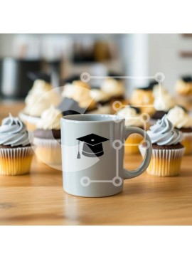 Σετ των 2 Intra Συλλεκτικό Ξύλινο Παζλ Plywood  4mm - Κούπα αποφοίτησης με Cupcakes Σε Ξύλινο Κουτί - Διαστάσεις: 10x10 cm – 25 κομμάτια