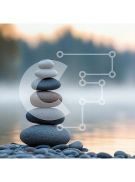 Intra Συλλεκτικό Ξύλινο Παζλ Plywood  4mm - Balanced Stones by the Water Σε Ξύλινο Κουτί - Διαστάσεις: 10x10 cm – 25 κομμάτια