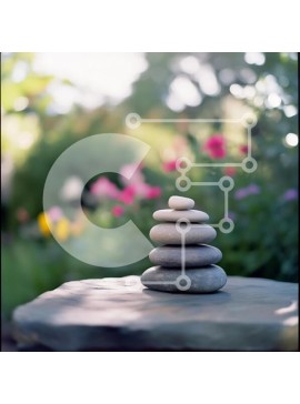 Intra Συλλεκτικό Ξύλινο Παζλ Plywood  4mm - Ισορροπημένες πέτρες σε έναν κήπο Σε Ξύλινο Κουτί - Διαστάσεις: 10x10 cm – 25 κομμάτια