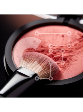 Σετ των 2 Intra Συλλεκτικό Ξύλινο Παζλ Plywood  4mm - Κοντινό πλάνο του Blush Compact με πινέλο Σε Ξύλινο Κουτί - Διαστάσεις: 10x10 cm – 25 κομμάτια