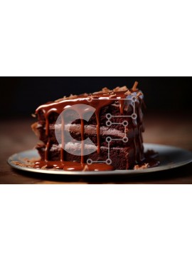 Σετ των 2 Intra Συλλεκτικό Ξύλινο Παζλ Plywood  4mm - Φέτα κέικ σοκολάτας Decadent Σε Ξύλινο Κουτί - Διαστάσεις: 10x10 cm – 25 κομμάτια