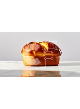 Σετ των 2 Intra Συλλεκτικό Ξύλινο Παζλ Plywood  4mm - Γυαλιστερό ψωμί Brioche σε μαρμάρινο πάγκο Σε Ξύλινο Κουτί - Διαστάσεις: 10x10 cm – 25 κομμάτια