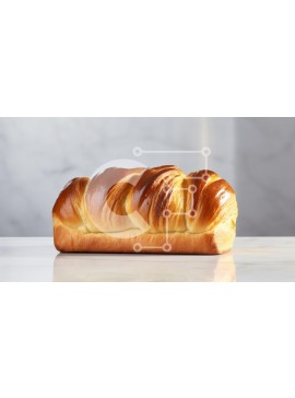 Σετ των 2 Intra Συλλεκτικό Ξύλινο Παζλ Plywood  4mm - Ψωμί Brioche σε μαρμάρινο πάγκο Σε Ξύλινο Κουτί - Διαστάσεις: 10x10 cm – 25 κομμάτια