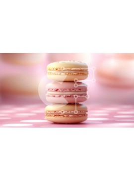 Σετ των 2 Intra Συλλεκτικό Ξύλινο Παζλ Plywood  4mm - Πολύχρωμα μακαρόν στοιβάζονται σε ροζ φόντο Σε Ξύλινο Κουτί - Διαστάσεις: 10x10 cm – 25 κομμάτια