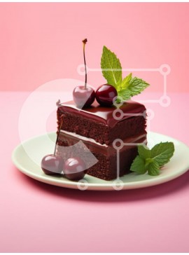 Σετ των 2 Intra Συλλεκτικό Ξύλινο Παζλ Plywood  4mm - Φέτα κέικ σοκολάτας με κεράσια και μέντα Σε Ξύλινο Κουτί - Διαστάσεις: 10x10 cm – 25 κομμάτια