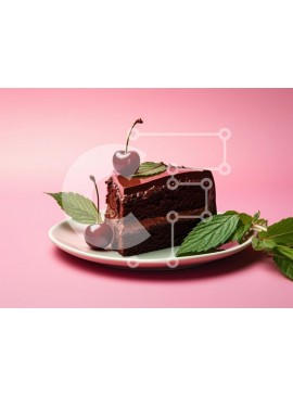 Σετ των 2 Intra Συλλεκτικό Ξύλινο Παζλ Plywood  4mm - Φέτα κέικ σοκολάτας με κεράσια και μέντα Σε Ξύλινο Κουτί - Διαστάσεις: 10x10 cm – 25 κομμάτια