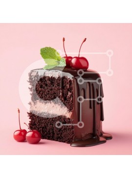 Σετ των 2 Intra Συλλεκτικό Ξύλινο Παζλ Plywood  4mm - Φέτα κέικ σοκολάτας με κεράσια Σε Ξύλινο Κουτί - Διαστάσεις: 10x10 cm – 25 κομμάτια