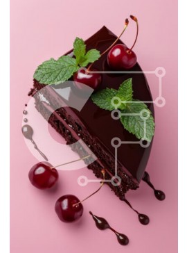 Σετ των 2 Intra Συλλεκτικό Ξύλινο Παζλ Plywood  4mm - Κέικ σοκολάτας με κεράσια και μέντα Σε Ξύλινο Κουτί - Διαστάσεις: 10x10 cm – 25 κομμάτια