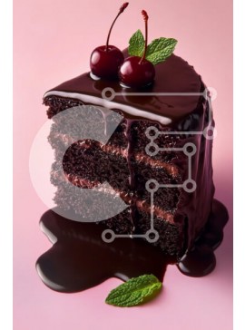 Σετ των 2 Intra Συλλεκτικό Ξύλινο Παζλ Plywood  4mm - Φέτα κέικ σοκολάτας Decadent Σε Ξύλινο Κουτί - Διαστάσεις: 10x10 cm – 25 κομμάτια