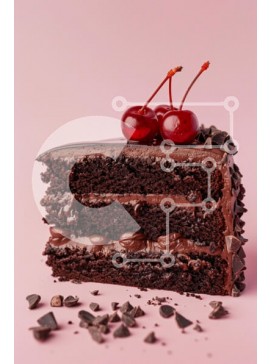 Σετ των 2 Intra Συλλεκτικό Ξύλινο Παζλ Plywood  4mm - Παρακμιακή φέτα κέικ σοκολάτας με κεράσια Σε Ξύλινο Κουτί - Διαστάσεις: 10x10 cm – 25 κομμάτια