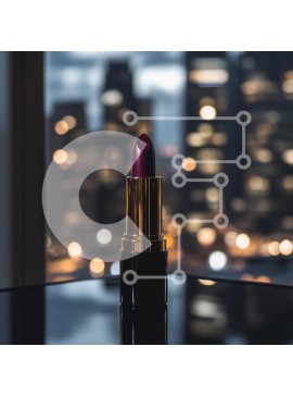 Σετ των 2 Intra Συλλεκτικό Ξύλινο Παζλ Plywood  4mm - Μωβ κραγιόν με φόντο το αστικό τοπίο Σε Ξύλινο Κουτί - Διαστάσεις: 10x10 cm – 25 κομμάτια