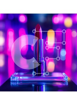 Σετ των 2 Intra Συλλεκτικό Ξύλινο Παζλ Plywood  4mm - Ζωντανό ροζ κραγιόν σε γυάλινη βάση Σε Ξύλινο Κουτί - Διαστάσεις: 10x10 cm – 25 κομμάτια