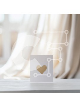 Intra Συλλεκτικό Ξύλινο Παζλ Plywood  4mm - Κομψή ευχετήρια κάρτα με χρυσή καρδιά Σε Ξύλινο Κουτί - Διαστάσεις Puzzle: 10x10 cm – 25 κομμάτια