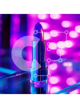 Σετ των 2 Intra Συλλεκτικό Ξύλινο Παζλ Plywood  4mm - Ζωντανό μωβ κραγιόν με πολύχρωμο φόντο Bokeh Σε Ξύλινο Κουτί - Διαστάσεις: 10x10 cm – 25 κομμάτια