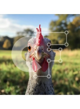 Intra Συλλεκτικό Ξύλινο Παζλ Plywood  4mm - Κοντινό πλάνο ενός κοτόπουλου σε φυσικό φόντο Σε Ξύλινο Κουτί - Διαστάσεις: 10x10 cm – 25 κομμάτια