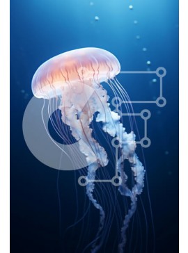 Σετ των 2 Intra Συλλεκτικό Ξύλινο Παζλ Plywood  4mm - Μέδουσες στον βαθύ μπλε ωκεανό Σε Ξύλινο Κουτί - Διαστάσεις: 10x10 cm – 25 κομμάτια