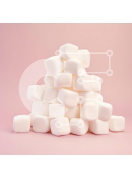 Σετ των 2 Intra Συλλεκτικό Ξύλινο Παζλ Plywood  4mm - Στοίβα από White Marshmallows σε ροζ φόντο Σε Ξύλινο Κουτί - Διαστάσεις: 10x10 cm – 25 κομμάτια