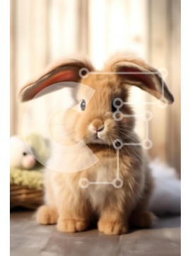 Σετ των 2 Intra Συλλεκτικό Ξύλινο Παζλ Plywood  4mm - Χαριτωμένο αφράτο κουνέλι Σε Ξύλινο Κουτί - Διαστάσεις: 10x10 cm – 25 κομμάτια