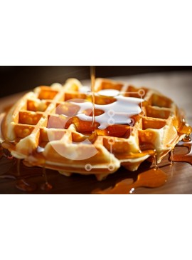 Σετ των 2 Intra Συλλεκτικό Ξύλινο Παζλ Plywood  4mm - Λαχταριστή βάφλα με σιρόπι Σε Ξύλινο Κουτί - Διαστάσεις: 10x10 cm – 25 κομμάτια