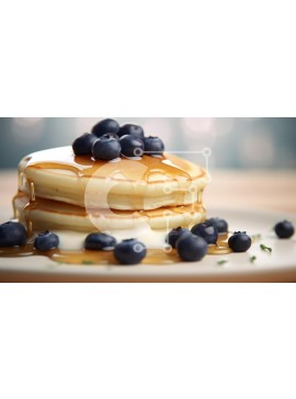 Σετ των 2 Intra Συλλεκτικό Ξύλινο Παζλ Plywood  4mm - Λαχταριστές τηγανίτες με βατόμουρα και σιρόπι Σε Ξύλινο Κουτί - Διαστάσεις: 10x10 cm – 25 κομμάτια