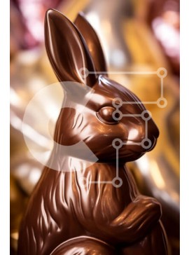 Σετ των 2 Intra Συλλεκτικό Ξύλινο Παζλ Plywood  4mm - Σοκολατένιο κουνέλι για τις γιορτές του Πάσχα Σε Ξύλινο Κουτί - Διαστάσεις: 10x10 cm – 25 κομμάτια