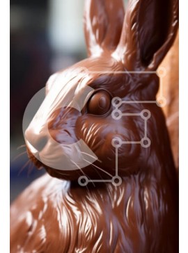 Σετ των 2 Intra Συλλεκτικό Ξύλινο Παζλ Plywood  4mm - Σοκολατένιο γλυπτό κουνελιού Σε Ξύλινο Κουτί - Διαστάσεις: 10x10 cm – 25 κομμάτια