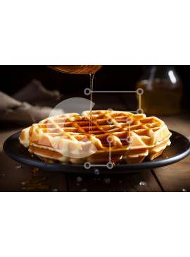 Σετ των 2 Intra Συλλεκτικό Ξύλινο Παζλ Plywood  4mm - Λαχταριστή βάφλα με σιρόπι Σε Ξύλινο Κουτί - Διαστάσεις: 10x10 cm – 25 κομμάτια