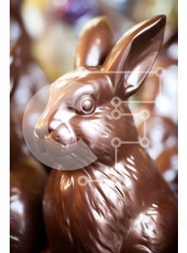 Σετ των 2 Intra Συλλεκτικό Ξύλινο Παζλ Plywood  4mm - Σοκολατένια φιγούρα κουνελιού Σε Ξύλινο Κουτί - Διαστάσεις: 10x10 cm – 25 κομμάτια