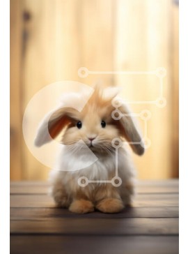 Σετ των 2 Intra Συλλεκτικό Ξύλινο Παζλ Plywood  4mm - Αφράτο κουνέλι σε ξύλινη επιφάνεια Σε Ξύλινο Κουτί - Διαστάσεις: 10x10 cm – 25 κομμάτια