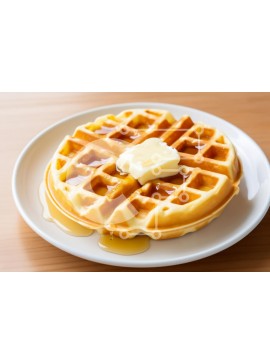 Σετ των 2 Intra Συλλεκτικό Ξύλινο Παζλ Plywood  4mm - Χρυσή βάφλα με βούτυρο και σιρόπι Σε Ξύλινο Κουτί - Διαστάσεις: 10x10 cm – 25 κομμάτια