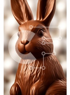 Σετ των 2 Intra Συλλεκτικό Ξύλινο Παζλ Plywood  4mm - Σοκολατένιο ειδώλιο κουνελιού Σε Ξύλινο Κουτί - Διαστάσεις: 10x10 cm – 25 κομμάτια