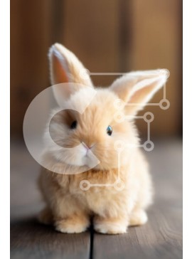 Σετ των 2 Intra Συλλεκτικό Ξύλινο Παζλ Plywood  4mm - Αφράτο πορτοκαλί κουνέλι σε ξύλινη επιφάνεια Σε Ξύλινο Κουτί - Διαστάσεις: 10x10 cm – 25 κομμάτια