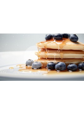 Σετ των 2 Intra Συλλεκτικό Ξύλινο Παζλ Plywood  4mm - Αφράτες τηγανίτες με βατόμουρα και σιρόπι Σε Ξύλινο Κουτί - Διαστάσεις: 10x10 cm – 25 κομμάτια