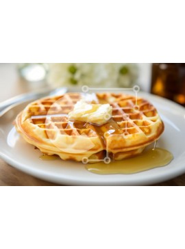 Σετ των 2 Intra Συλλεκτικό Ξύλινο Παζλ Plywood  4mm - Λαχταριστή βάφλα με βούτυρο και σιρόπι Σε Ξύλινο Κουτί - Διαστάσεις: 10x10 cm – 25 κομμάτια