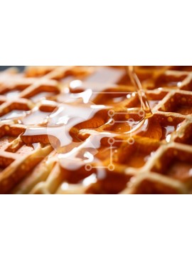 Σετ των 2 Intra Συλλεκτικό Ξύλινο Παζλ Plywood  4mm - Λαχταριστή βάφλα με σιρόπι Σε Ξύλινο Κουτί - Διαστάσεις: 10x10 cm – 25 κομμάτια