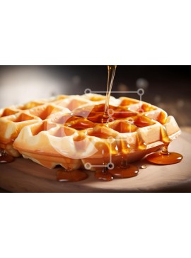 Σετ των 2 Intra Συλλεκτικό Ξύλινο Παζλ Plywood  4mm - Λαχταριστή βάφλα με σιρόπι Σε Ξύλινο Κουτί - Διαστάσεις: 10x10 cm – 25 κομμάτια