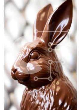 Σετ των 2 Intra Συλλεκτικό Ξύλινο Παζλ Plywood  4mm - Σοκολατένιο γλυπτό κουνελιού Σε Ξύλινο Κουτί - Διαστάσεις: 10x10 cm – 25 κομμάτια