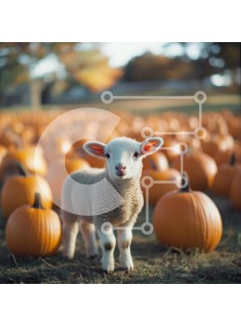 Intra Συλλεκτικό Ξύλινο Παζλ Plywood  4mm - Αρνί σε μπάλωμα κολοκύθας Σε Ξύλινο Κουτί - Διαστάσεις: 10x10 cm – 25 κομμάτια