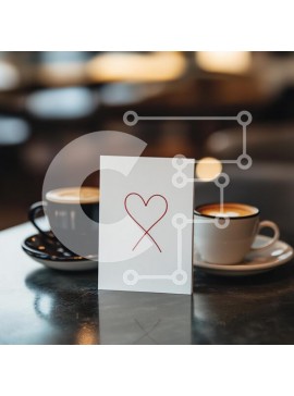 Σετ των 2 Intra Συλλεκτικό Ξύλινο Παζλ Plywood  4mm - Κάρτα για καφέ και αγάπη σε ένα άνετο σκηνικό καφέ Σε Ξύλινο Κουτί - Διαστάσεις: 10x10 cm – 25 κομμάτια