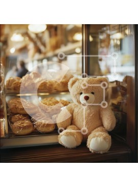 Σετ των 2 Intra Συλλεκτικό Ξύλινο Παζλ Plywood  4mm - Αρκουδάκι σε ένα αρτοποιείο με ψημένα προϊόντα Σε Ξύλινο Κουτί - Διαστάσεις: 10x10 cm – 25 κομμάτια